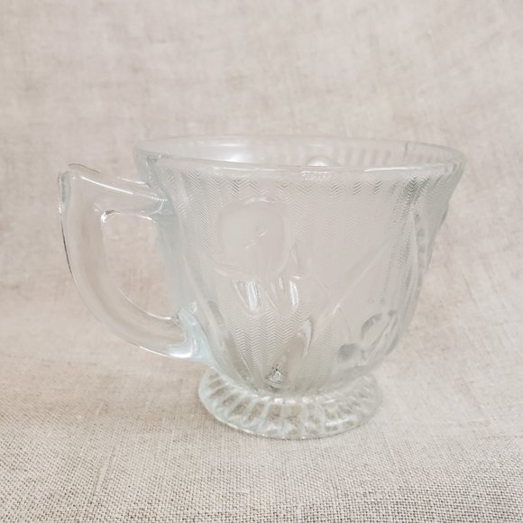 Vintage Jeannette Co. Iris & Herringbone -  3" Clear Glass Cup - Picture 6 of 6